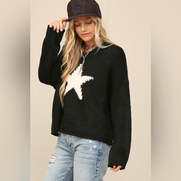 KYEMI STAR PRINT CHUNKY SWEATER ❤️NEW COLLECTION IN STORES❤️ - Picture 3 of 4